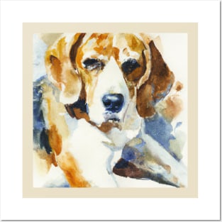 Beagle WBeagle Watercolor - Gift For Dog Lovers. Cool dog design for Beagle owners. Features watercolor dog. Great dog artwork for Beagle lovers.atercolor - Gift For Dog Lovers Posters and Art